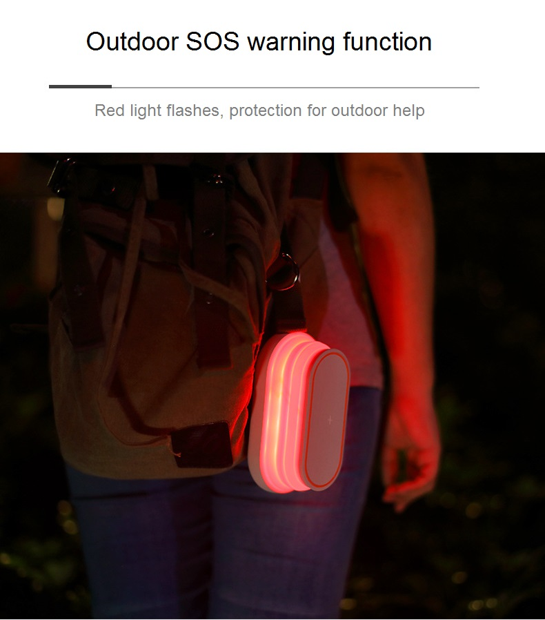 HHN28 Mobile Phone Wireless Charger With Camping Led Light Two Modes Of Charging Led Night Light Lamp Outdoor Emergency Light