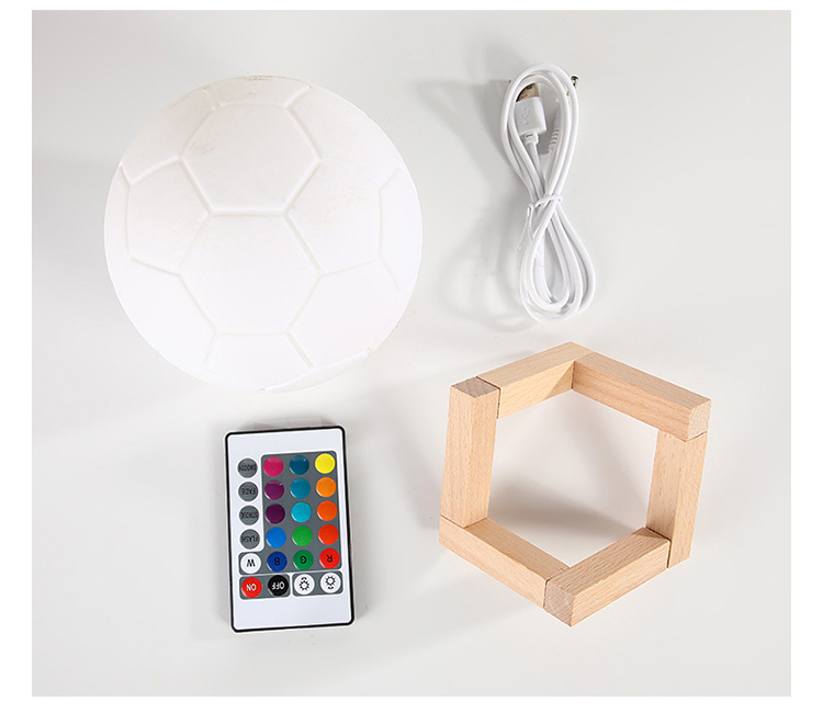 3D Creative 12cm LED Football Lamp