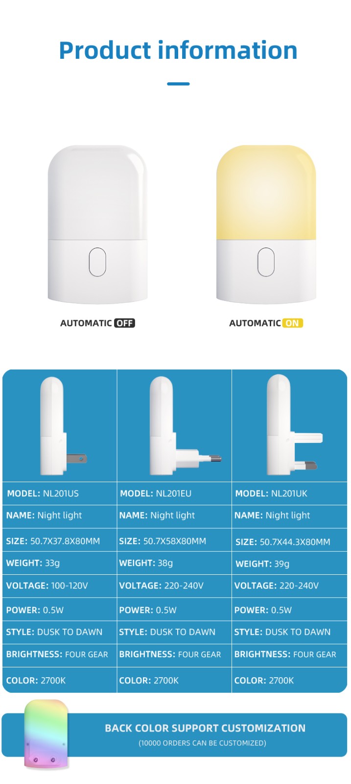 Dusk to Dawn Sensor Night Light