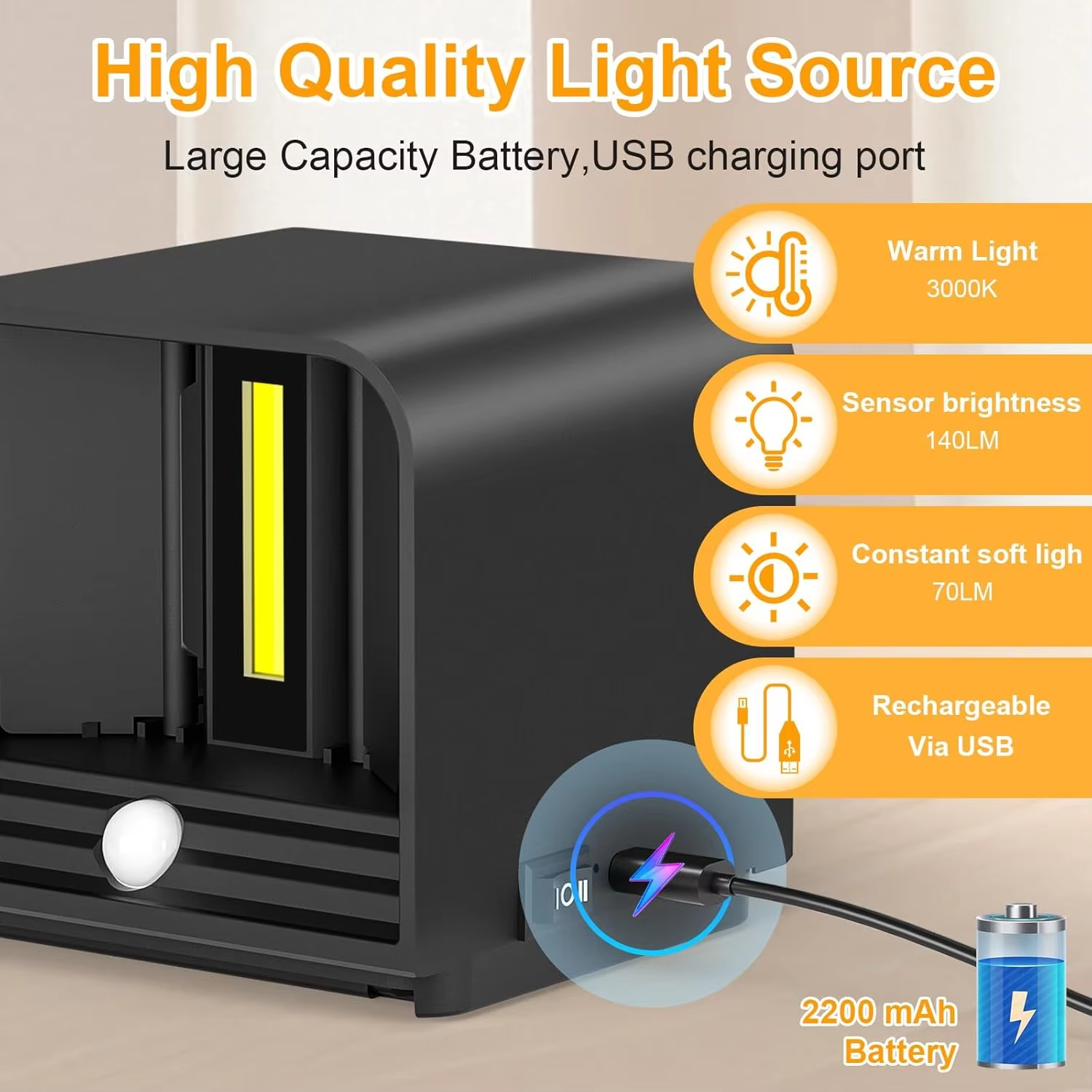 HH-F248 Rechargeable Sensor Wall Light