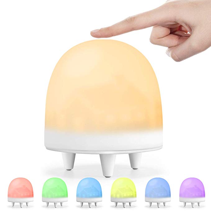 HH196 Cute 12 Colors Jellyfish Lamp LED Baby Night Light Creative Light Touch Switch RGB Light Soft For Midnight Eye Protection