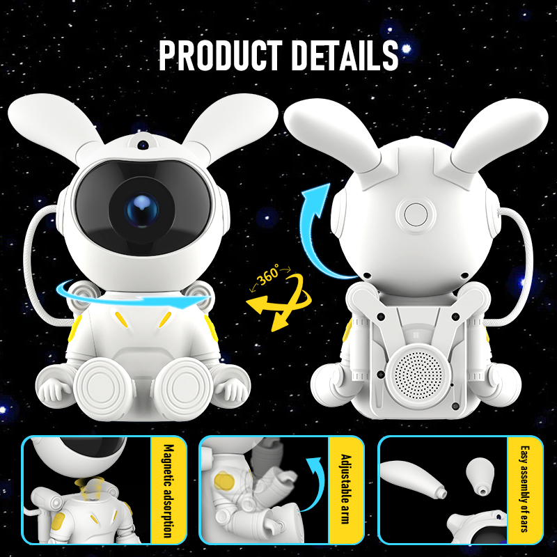 HH-513A / HH-513B Sitting Rabbit Bluetooth Music Speaker LED Projector Night Light