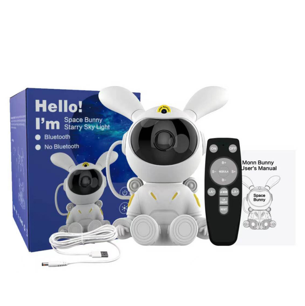 HH-513A / HH-513B Sitting Rabbit Bluetooth Music Speaker LED Projector Night Light