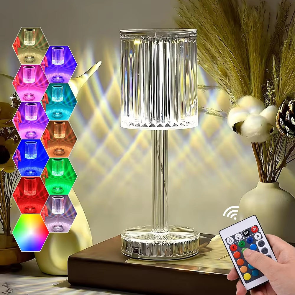 HHCR-02 LED Crystal Table Light Rechargeable Night Light